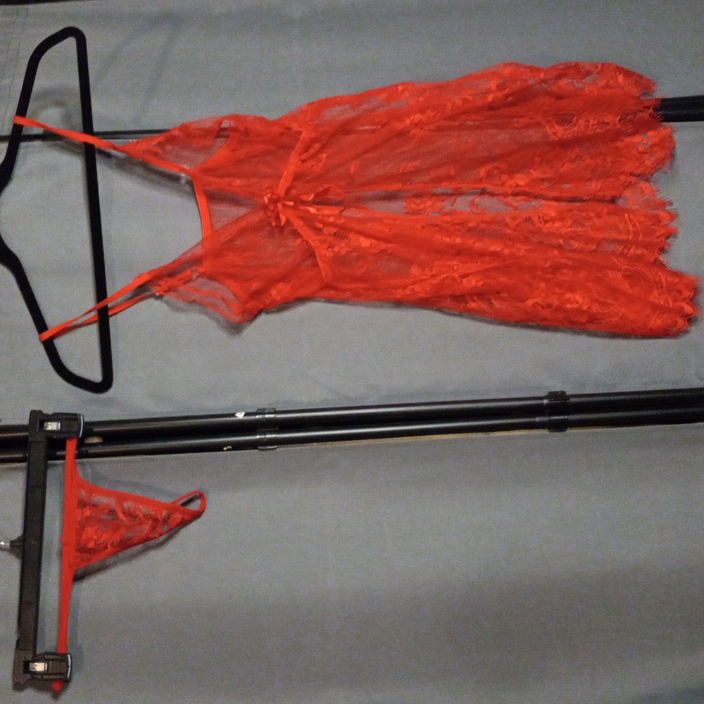 Sexy Red Lace Nightgown and Thong set - Picture 1 of 4
